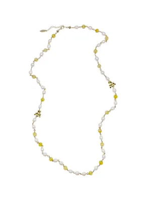 Yellow Agates & Freshwater Pearls Multi-Way Necklace HN021