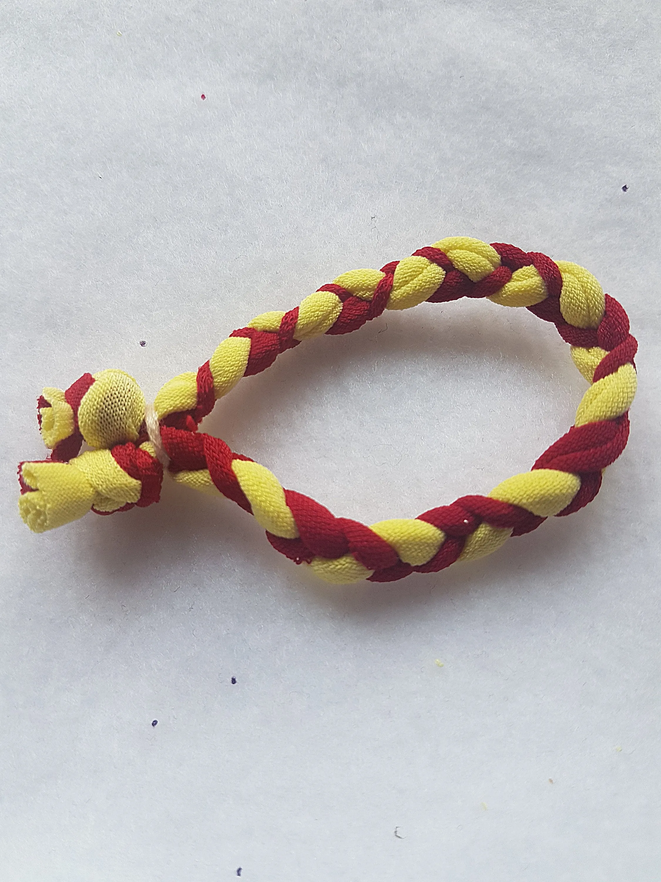 Yellow Red Braided Bracelet